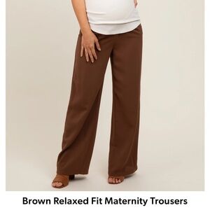 Pinkblush Brown Relaxed Fit Maternity Trousers